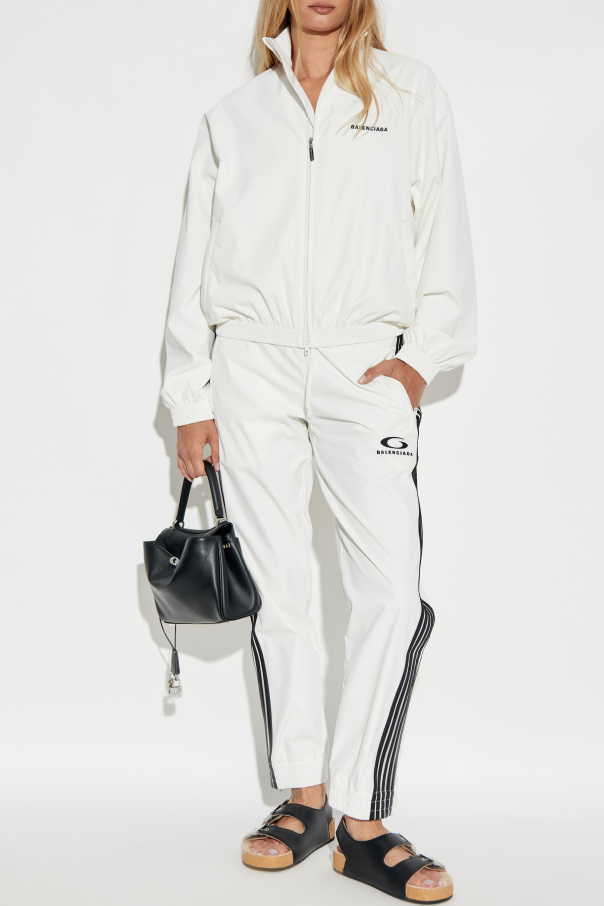 【BALENCIAGA】White☆ランウェイ ジップアップ パーカー Balenciaga Unity Sports Icon ジップアップ パーカー